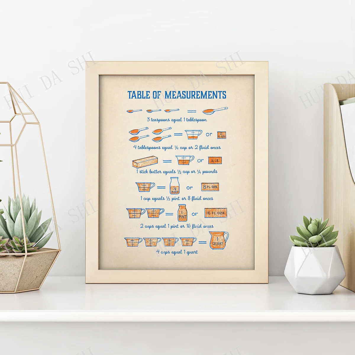 

Таблица размеров на кухонном столе • изображение на кухне в стиле ретро • винтажный принт на кухне • Диаграмма на кухне под старину