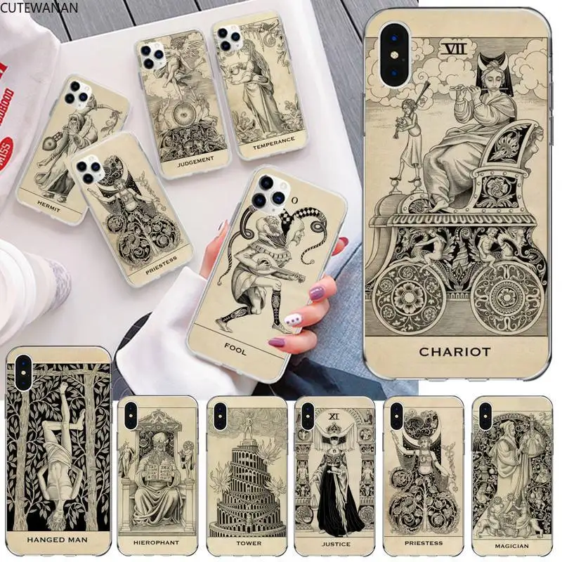 

Fool Tarot Card Meanings Phone Case For iphone 12 11 Pro Max Mini XS Max 8 7 6 6S Plus X 5S SE 2020 XR Silicone Soft Cover