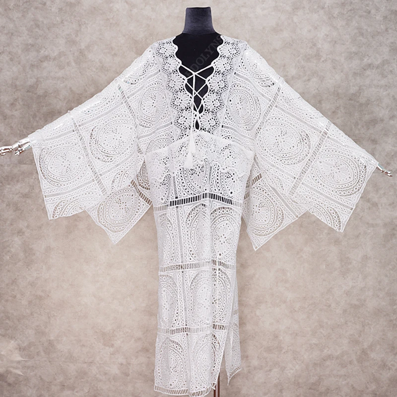 2020 сексуальное прозрачное открытое свободное летнее платье пляжный кафтан Белая