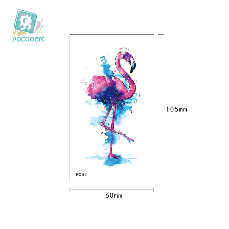 Татуировка с фламинго для женщин временная Водонепроницаемая накладка на