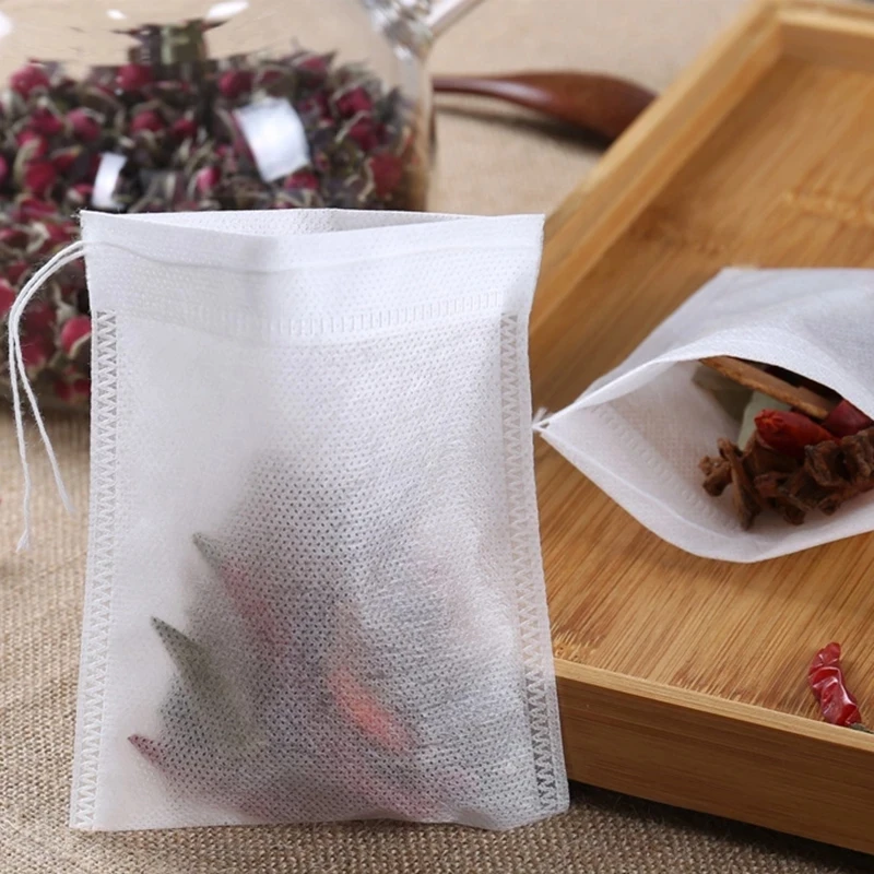 

Non-woven Fabric Tea Bags Food Grade Tea Filter Bag for Spice Tea Infuser with String Heal Seal Spice Filters Teabags Disposable