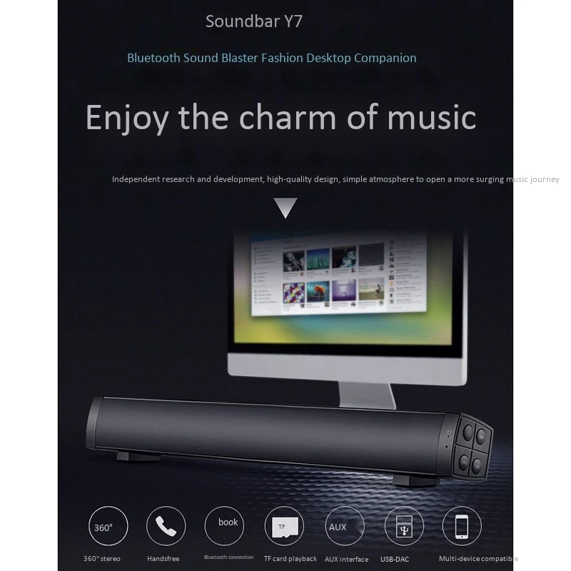 Bluetooth Speaker Long Desktop Home Video Wireless Audio Suitable for Computers Monitors Etc | Электроника