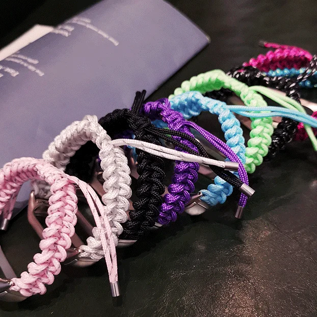 Ремешок нейлоновый для Xiaomi Mi Band 5 3 4 плетеный браслет ручной работы с регулируемой