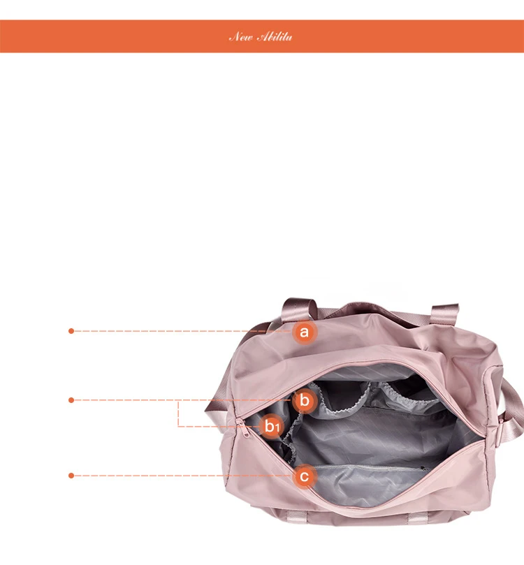 Women Training Handbags Female Short-Distance Duffel Package Large Capacity Folding Storage Fitness Waterproof Bag Waterproof