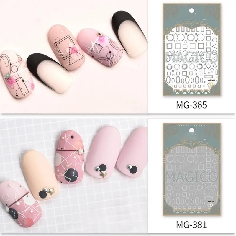 Новые золотые/серебряные круглые наклейки для ногтей полые 3D геометрические