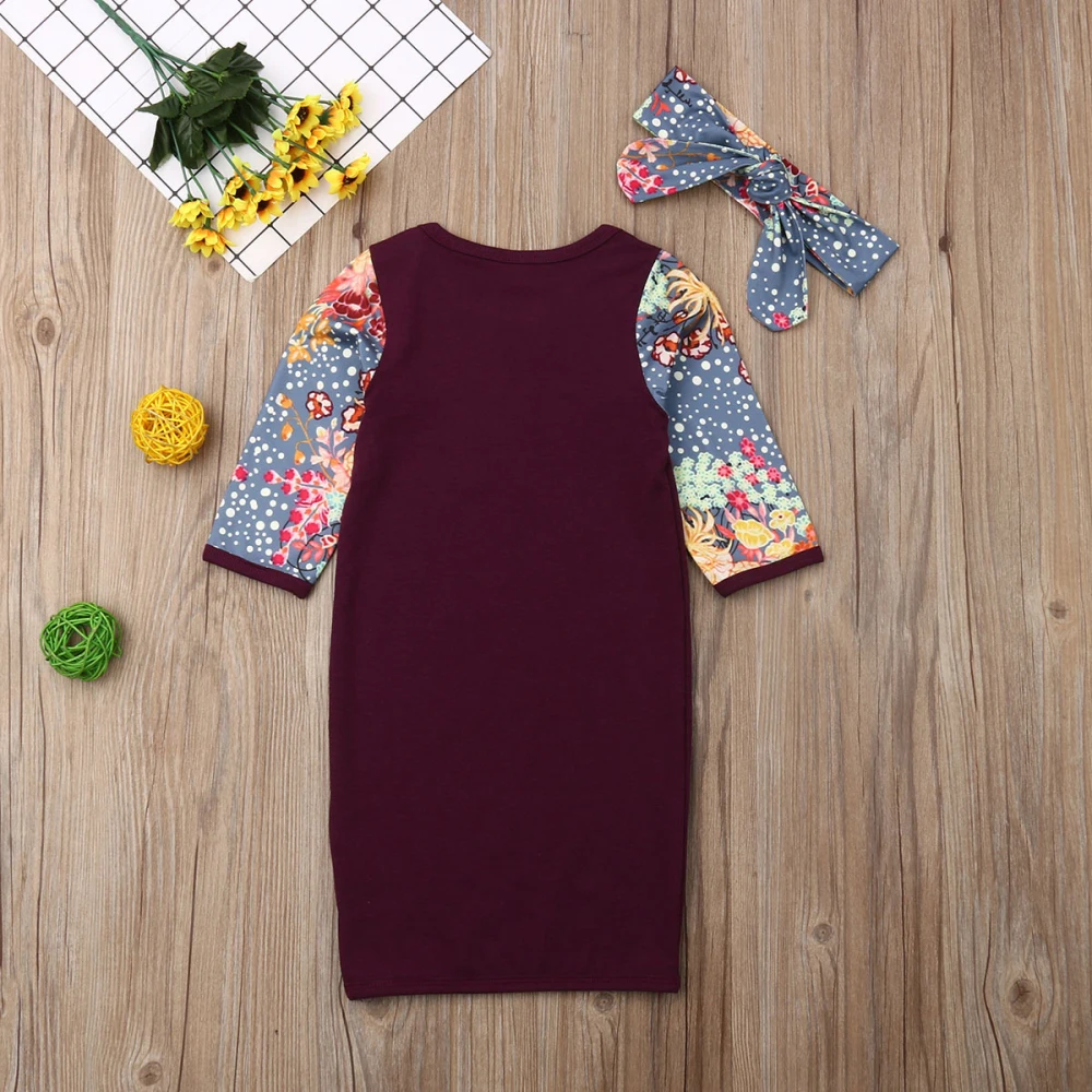 Детское платье для сна с повязкой на голову|Халаты| |