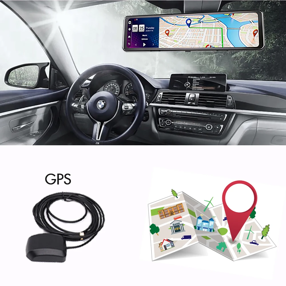 Автомобильный видеорегистратор Android 8 112 дюйма Wi Fi GPS навигация 4G зеркало заднего