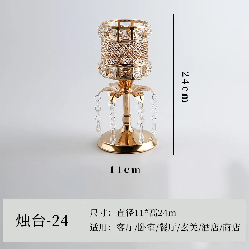 

Metal plating iron candlestick wedding prop candle cup hollow retro crystal candlestick home decor modern home decor