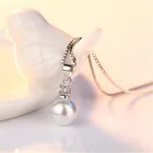 Женское классическое Простое Элегантное ожерелье-цепочка с подвеской из циркония класса ААА и инкрустированным жемчугом, Дамская бижутерия NL0403