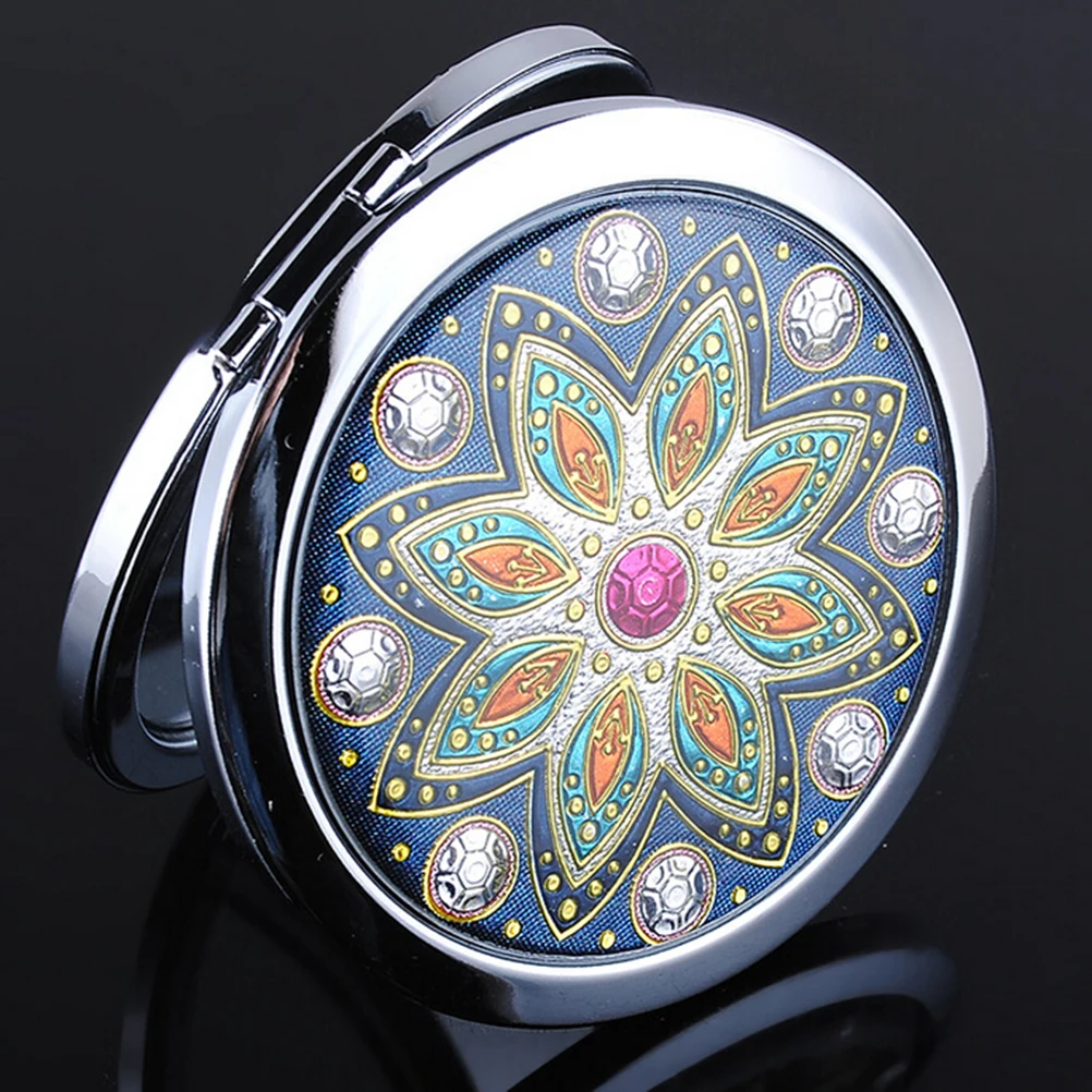 Зеркало складное карманное с кристаллами для женщин и девушек|Зеркала макияжа| |