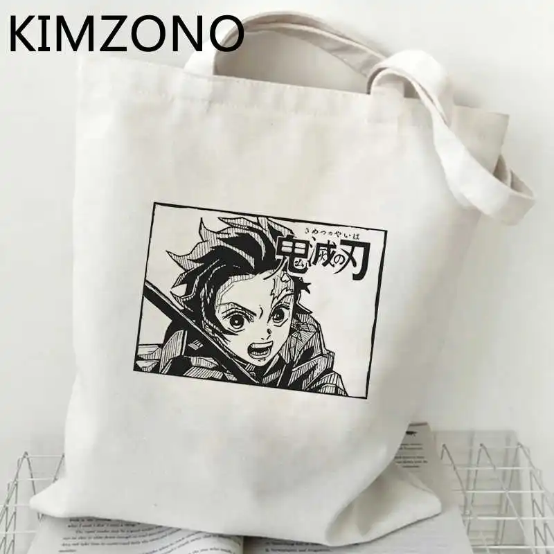 

Сумка для покупок с рассеканием демонов, сумка из переработанного материала, сумка-тоут, Холщовая Сумка для продуктов, сумка-мешок на заказ