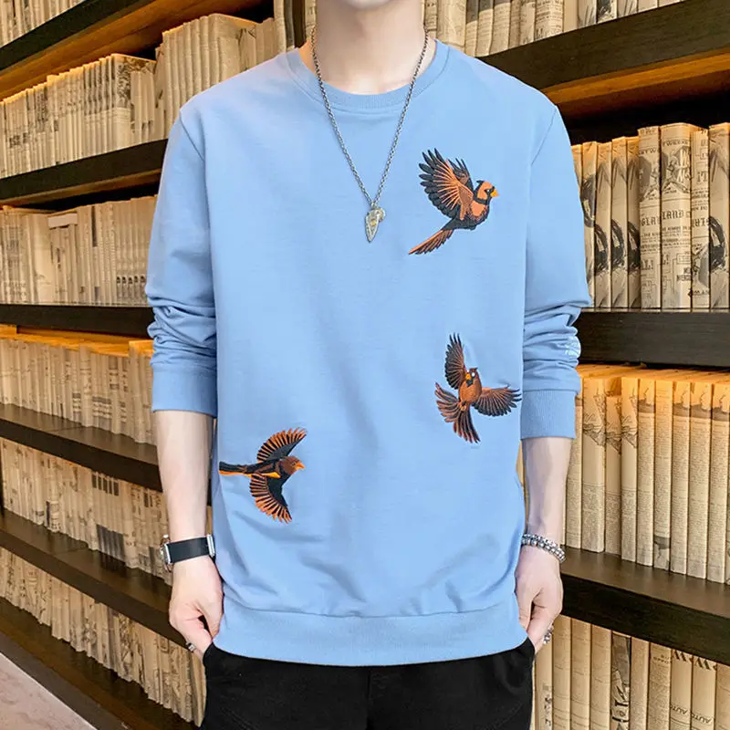 

Long sleeve t-shirt men's 2020 new spring and autumn trend base coat autumn T-shirt upper garment loose sweater man