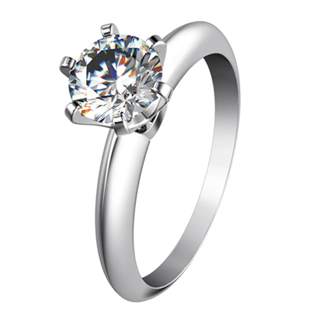 Оптовая продажа 1CT пасьянс обручальное кольцо с бриллиантом SONA круглые ювелирные