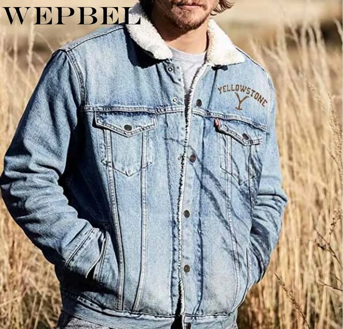 

WEPBEL Casual Men Winter Denim Jacket Warm Fur Collar Jean Coat Slim Fit Motorcyle Jackets Streetwear Outwear Plus Size S-3XL