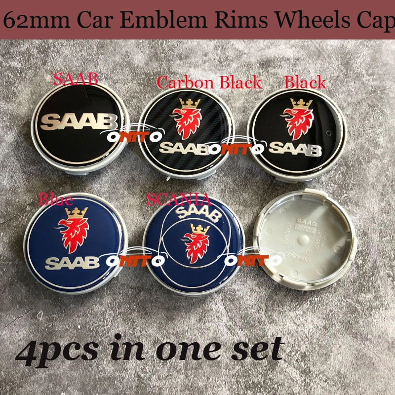 

Good Quality 4pcs/set 62mm Car emblem Logo Badge For 9-3 9-5 93 95 BJ SCS 6.2cm Car Rim wheel hub caps Car Wheel Covers