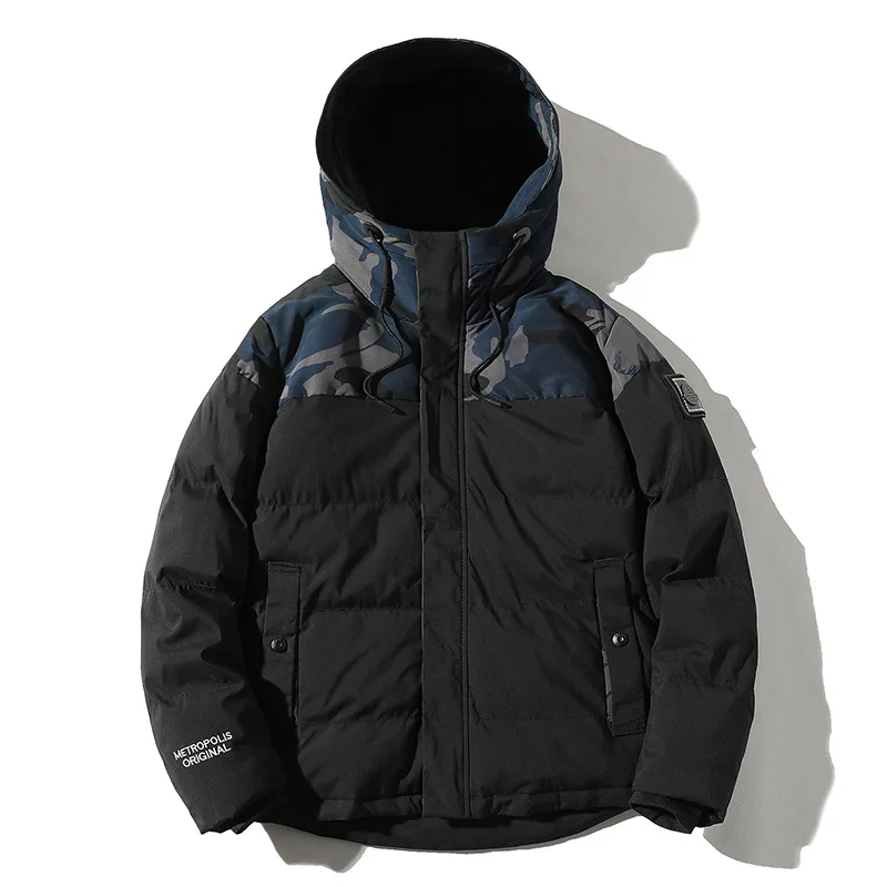 Men's Overcoat Windbreaker Winter Jackets Coat Cotton Zipper Male Hooded Warm Outwear Coats Brand Clothing Sportswear