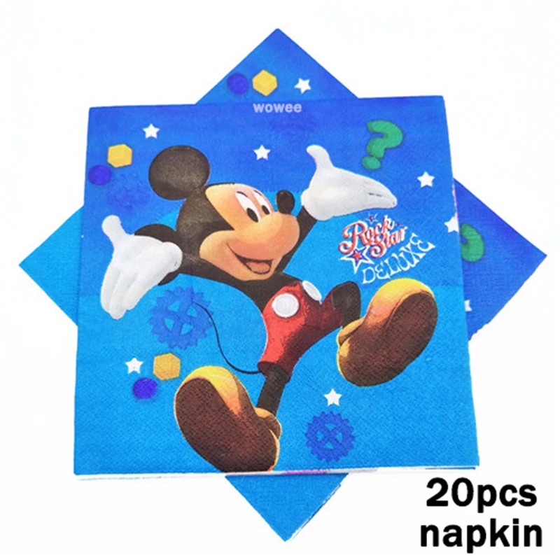 20Napkin 10 шт./лот Микки Маус День рождения украшения Детские предметы для вечеринки, Сувениры бумажные стаканчики для детей Для мальчиков и девочек - Цвет: 20Napkin