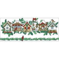 christmas bird house patterns counted cross stitch 11ct 14ct 18ct diy cross stitch kits embroidery needlework sets home decor