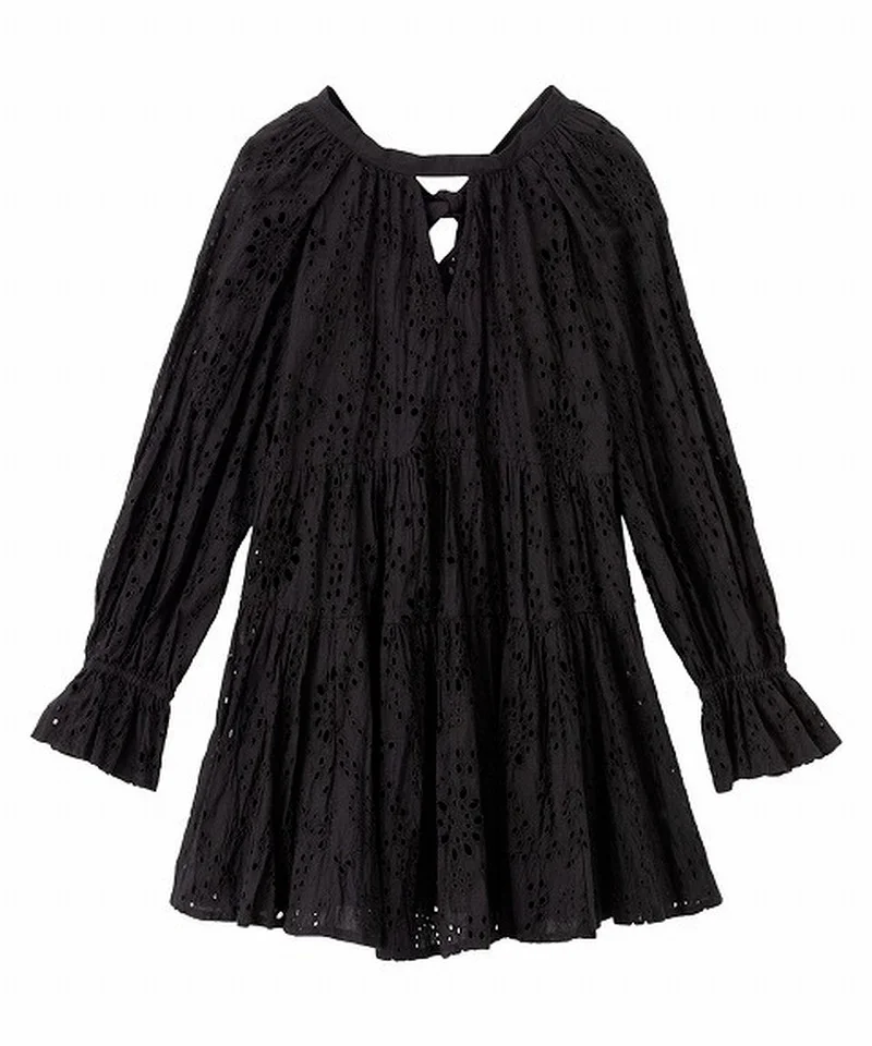 

Japan Style Woman Clothing 2021 Spring New Design Sweet Fashion Dresses Embroidery Hollow Out Solid Casual Vestidos