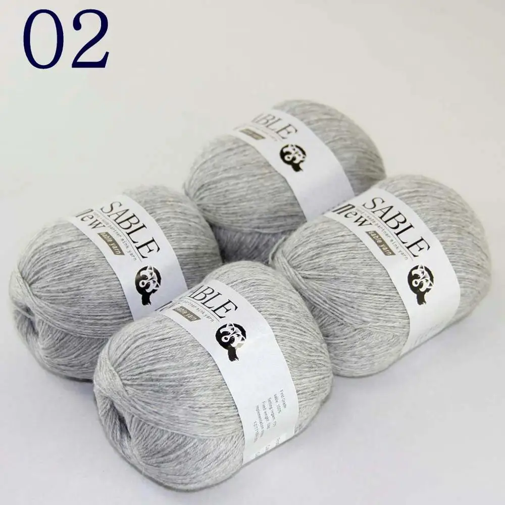 Распродажа супер мягкий 4X50g чистый Соболь кашемир Обёрточная бумага шали ручная