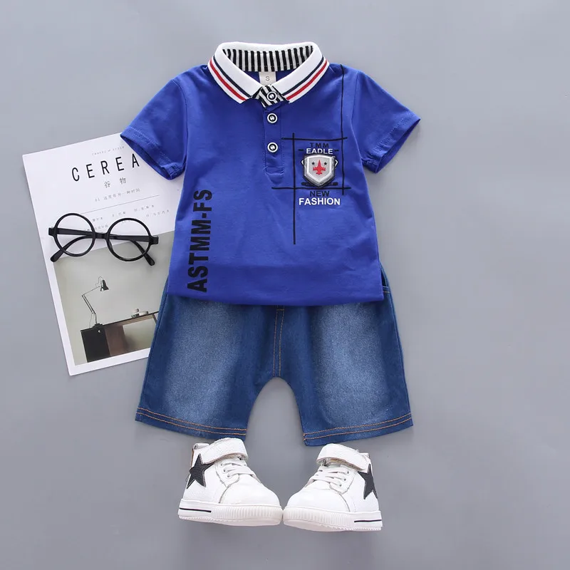 Летний детский повседневный костюм футболка с короткими рукавами и шорты