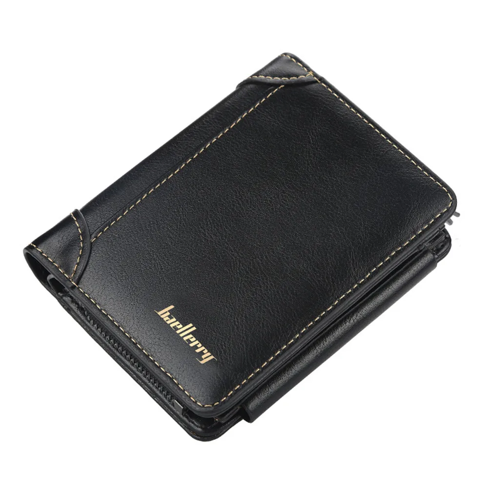 

New Men Male Pu Leather Mini Small Magic Wallets Zipper Coin Purse Pouch Plastic Credit Bank Card Case Holder