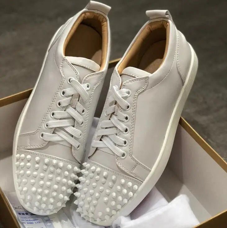 Модные дизайнерские туфли с красной подошвой Кроссовки на плоской подошве