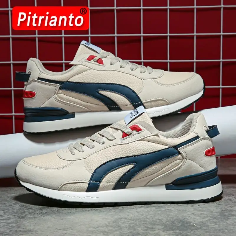 

Casual Sneakers Men Lightweight Soft Comfort Platform Sports Running Shoes Fashion Lace-Up Leather Sneaker Man Jogging Shoes