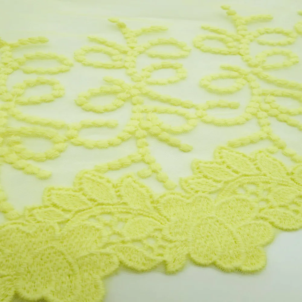 

2Yard Width 36CM yellow embroidered lace accessories handmade diy clothing clothes skirt decoration fabric baby clothes