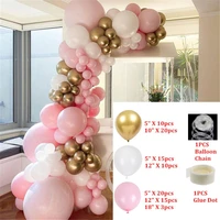 colorful balloon garland arch kit golden white pink for bridal wedding birthday balloons kid baby shower anniversary party decor
