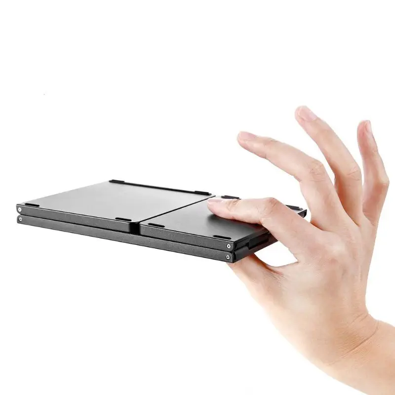 

Universal Three Flipping Wireless Bluetooth Folding Mini Keyboard with Touchpad Folding Bluetooth Keyboard