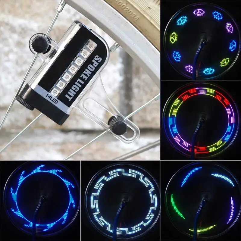 

Bicycle Double Induction Discoloration LED Spoke Light Colorful Cycling Wheel Spoke Light MTB Bike Tyre Tire Safety Warning Lamp