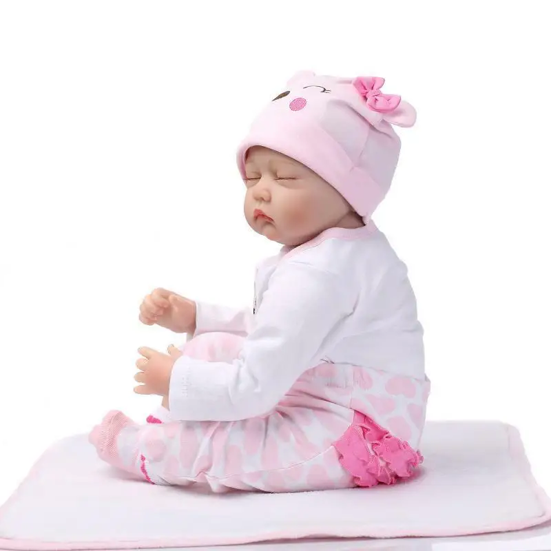 

22'' Realistic Reborn Baby Dolls Girl Handmade Newborn Alive Soft Vinyl Silicone American Girl Doll Baby Girl Toys