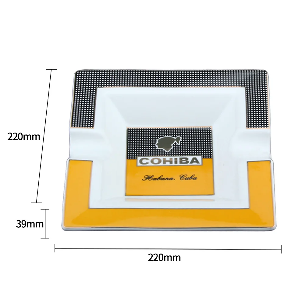 

COHIBA Ceramic Cigar Gadgets Homes Cigar Ashtray Portable 2 Cigars Ash Tray Tobacco Cigarette Holders For Men Gift