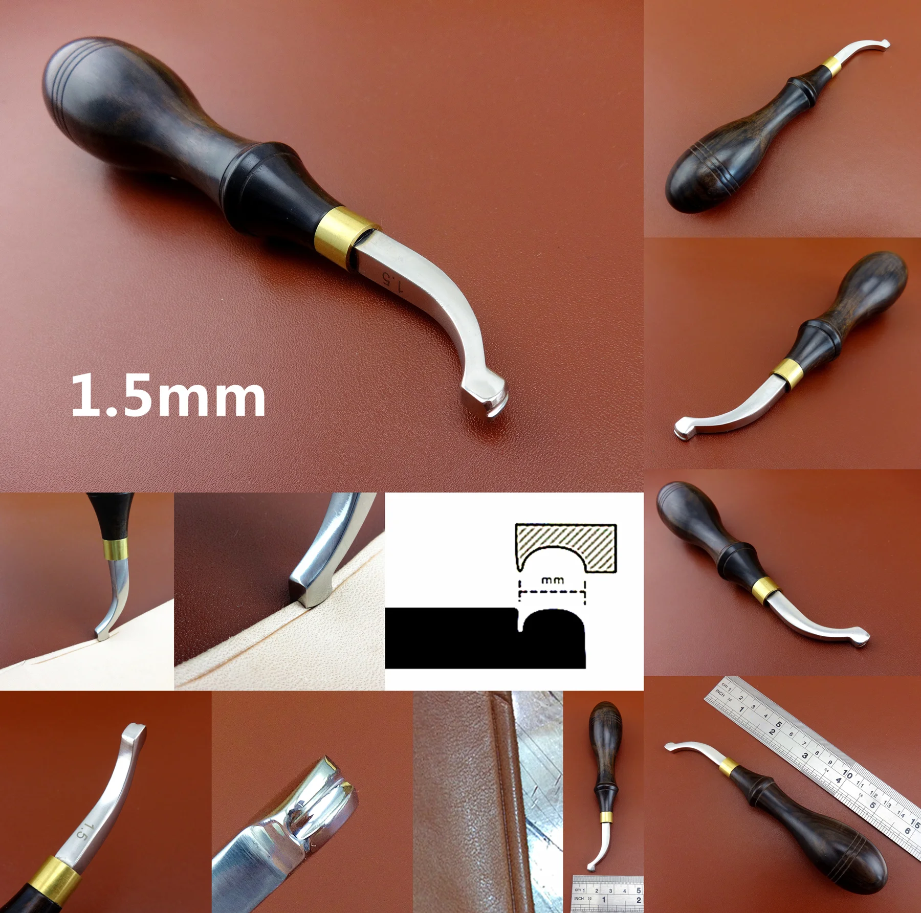 1 шт. 5 мм кожевенное ремесло неглубокий Круглый Выпуклый край скребок пресс линия