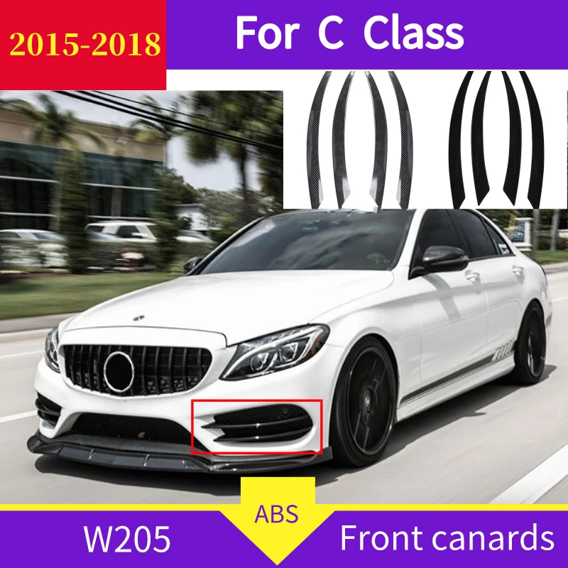 Передние навесы для mercedes C class W205 2015 2018 C180 C200 C300 C260 ABS gloss blsck передний бампер