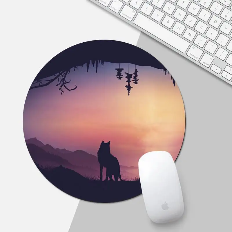 

Wolf gamer play mats Mousepad Desk Table Protect Game Office Work Round Mouse Mat pad XL Non-slip Laptop Cushion