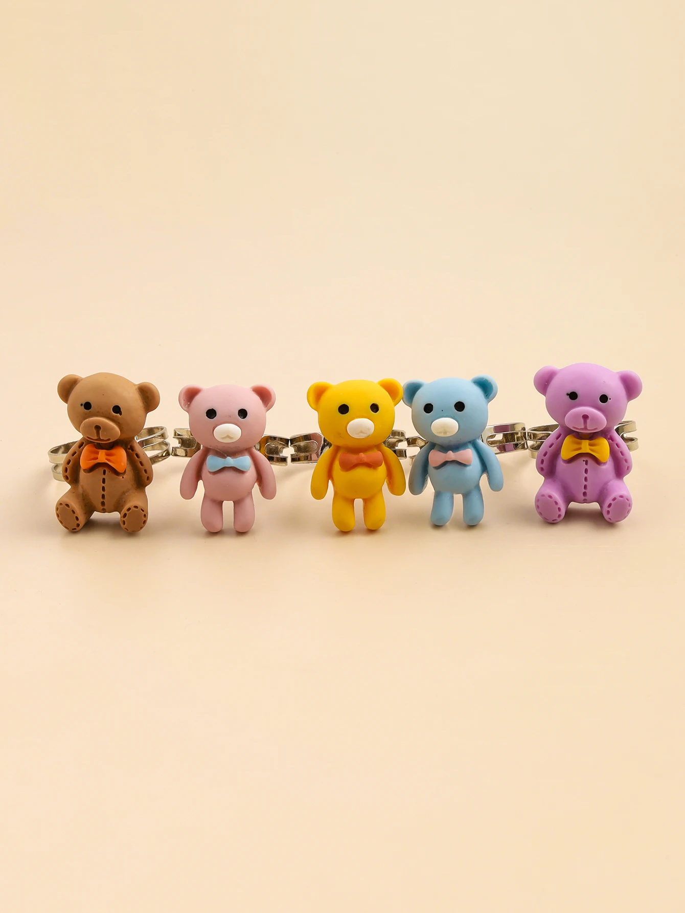 

Stillgirl 3D Cute Multi Color Bear Rings for Women Cartoon Goth Animals Anillos Y2K Couple Gift Fashion Jewelry Free Shipping