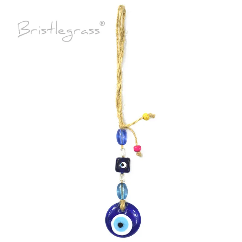 BRISTLEGRASS Турецкая голубой с клипсами Дурной глаз Стекло автомобиль настенный