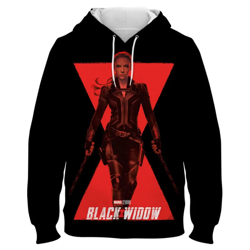 

New Marvel Avengers Movie Black Widow 3D Hoodies Men Kawaii Cartoon Natasha Graphic Streetwear Harajuku Unisex Sweatshirts Male