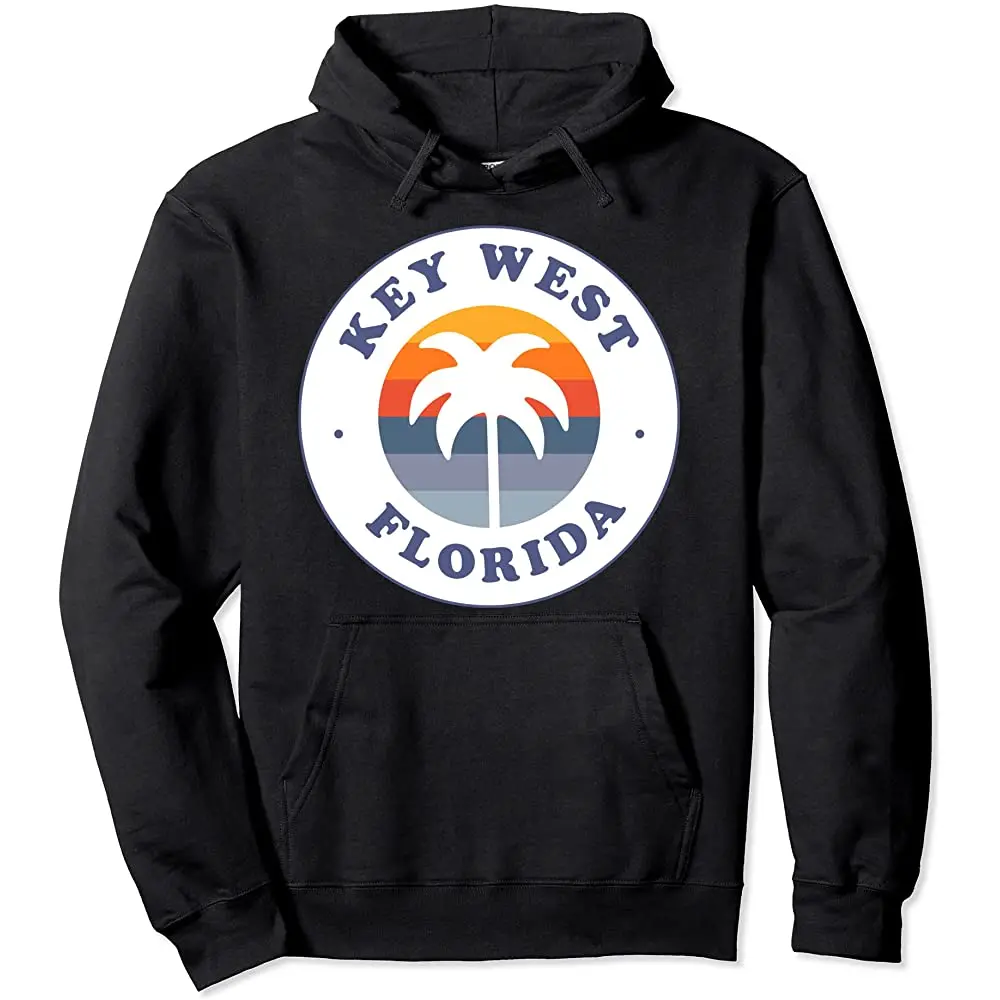 

Key West Florida FL Retro Sunset Palm Tree Souvenir Pullover Hoodie