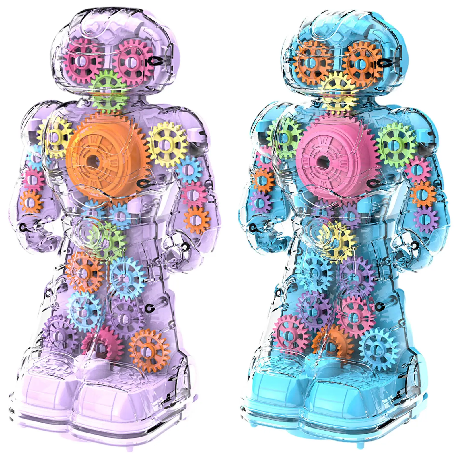 

Electric Gear Robot Toy Transparent Gear Avoid Obstacles for Children Boys