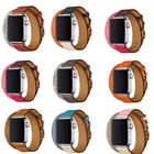 Ремешок из натуральной кожи для Apple Watch, 38, 42, 40, 44, 45, 41, серия 7, 6, 5, 43 длинный