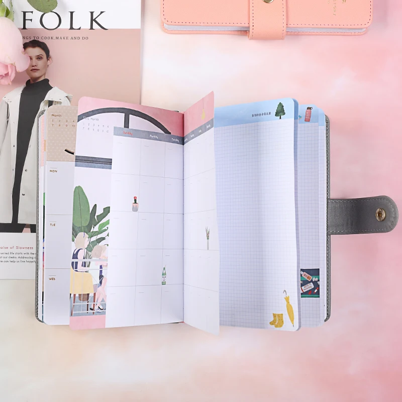 2020 милый Макарон кожаный школьный ученик мультфильм планировщик повестки дня