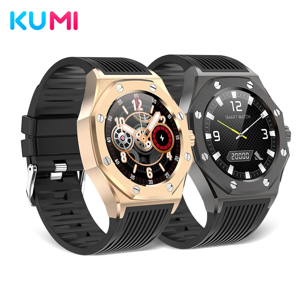 Kumi Gw20 Light Luxury Men's Business Smartwatch Fashion Sport Stainless Steel Case Waterproofipx7 Bluetooth5.0 Smart Watch