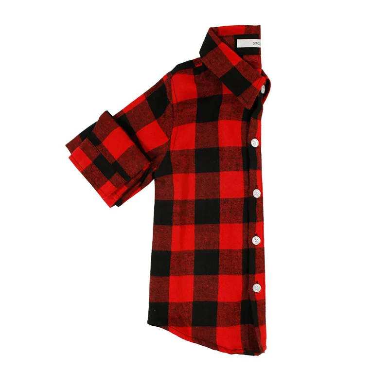 

Family Matching Clothes Long-sleeved Parent-child Wear Sweater Mommy Daddy And Me hooded red plaid shirt Parent-child Wear