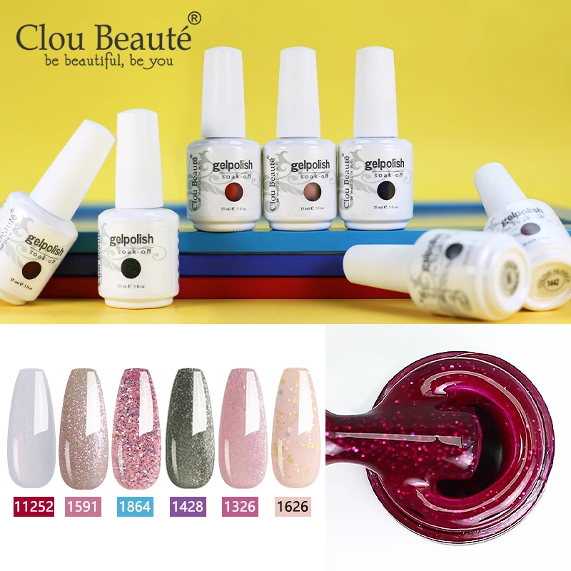 Гель лак для нейл арта цвета 15 мл Clou Beaute светодиодная УФ лампа ногтей