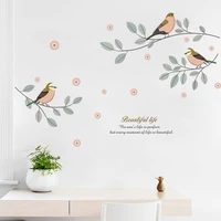 bird on branch art wall sticker living room bedroom home decor cupboard mural decals self adhesive wallpaper stickers decoration