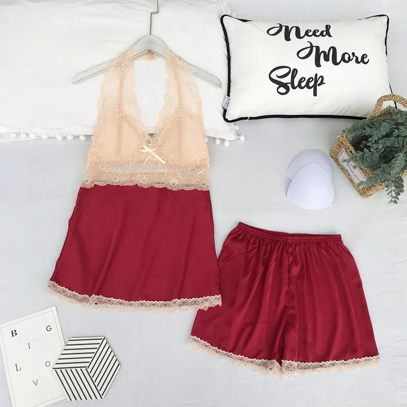 Женский Шелковый пижамный комплект Daeyard из двух предметов шелковая пижама