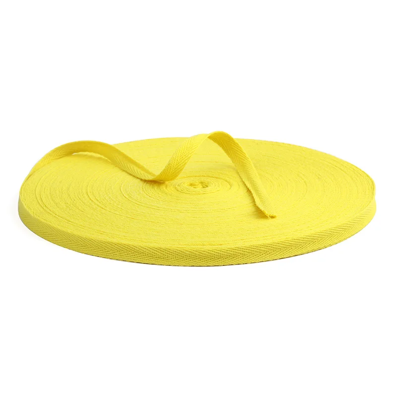 yellow 1 шт. Эко-дружественные хлопчатобумажные лямки высокая прочность поясная сумка Этикетка ленты швейная лента косой переплет DIY аксессуары для одежды(50 м - Цвет: yellow